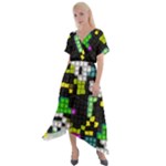 Drawn squares                                                      Cross Front Sharkbite Hem Maxi Dress