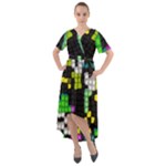 Drawn squares                                                       Front Wrap High Low Dress