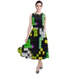 Drawn squares                                                        Round Neck Boho Dress