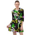 Drawn squares                                                       Mini Skater Shirt Dress
