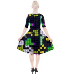 Quarter Sleeve A-Line Dress 