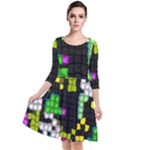 Drawn squares                                                       Quarter Sleeve Waist Band Dress