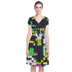 Short Sleeve Front Wrap Dress 