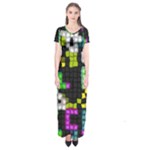 Drawn squares                                                     Short Sleeve Maxi Dress