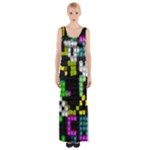 Drawn squares                                                     Maxi Thigh Split Dress