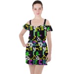 Drawn squares                                                    Ruffle Cut Out Chiffon Playsuit