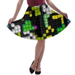 Drawn squares                                                     A-line Skirt