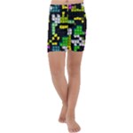 Drawn squares                                                    Kids  Lightweight Velour Capri Yoga Leggings