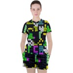 Drawn squares                                                     Women s Mesh Tee and Shorts Set