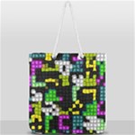 Drawn squares                                                 Full Print Rope Handle Tote (Large)