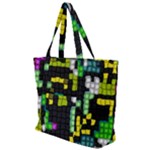 Drawn squares                                                 Zip Up Canvas Bag