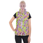 Green blue texture                                                   Women s Button Up Puffer Vest