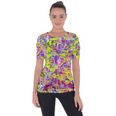 Shoulder Cut Out Short Sleeve Top 