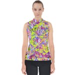 Green blue texture                                                      Mock Neck Shell Top