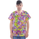 Green blue texture                                                       Men s V-Neck Scrub Top