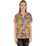 Green blue texture                                                       Women s V-Neck Scrub Top