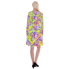 Long Sleeve Velvet Front Wrap Dress 