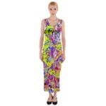 Green blue texture                                                      Fitted Maxi Dress