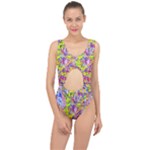 Green blue texture                                                     Center Cut Out Swimsuit