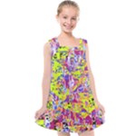 Green blue texture                                                   Kids  Cross Back Dress