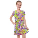 Green blue texture                                                    Kids  Cross Web Dress