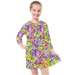 Green blue texture                                                    Kids  Quarter Sleeve Shirt Dress