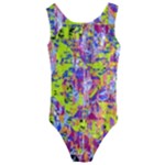 Green blue texture                                                     Kids  Cut-Out Back One Piece Swimsuit