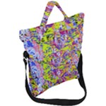 Green blue texture                                                      Fold Over Handle Tote Bag