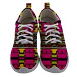 Pink yellow green shapes                                                    Women Athletic Shoes
