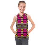 Pink yellow green shapes                                                    Kids  Sleeveless Hoodie