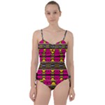Pink yellow green shapes                                                      Sweetheart Tankini Set