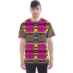 Pink yellow green shapes                                                       Men s Sport Mesh Tee
