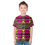 Pink yellow green shapes                                                       Kid s Cotton Tee