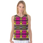 Pink yellow green shapes                                                       Women s Basketball Tank Top