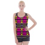 Pink yellow green shapes                                                      Criss cross Back Tank Top