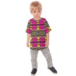 Pink yellow green shapes                                                      Kids  Raglan Tee