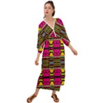 Pink yellow green shapes                                                         Grecian Style Maxi Dress
