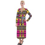 Pink yellow green shapes                                                         Velvet Maxi Wrap Dress