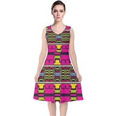 V-Neck Midi Sleeveless Dress  