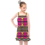 Pink yellow green shapes                                                    Kids  Overall Dress