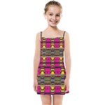 Pink yellow green shapes                                                      Kids Summer Sun Dress