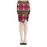 Pink yellow green shapes                                                      Midi Wrap Pencil Skirt