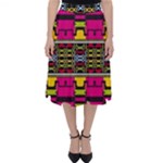 Pink yellow green shapes                                                      Folding Skater Skirt