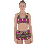 Pink yellow green shapes                                                      Racerback Boyleg Bikini Set