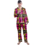 Pink yellow green shapes                                                       Men s Satin Pajamas Long Pants Set