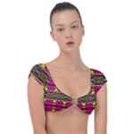 Pink yellow green shapes                                                     Cap Sleeve Ring Bikini Top