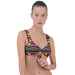 Pink yellow green shapes                                                       Front Tie Bikini Top