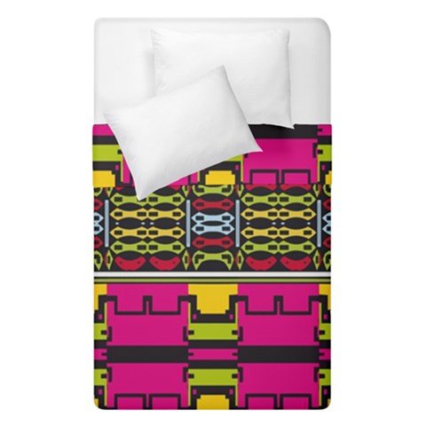 Pink yellow green shapes                                                        Duvet Cover (Single Size) from ArtsNow.com