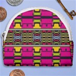 Pink yellow green shapes                                                       Horseshoe Style Canvas Pouch