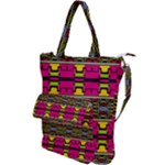 Pink yellow green shapes                                                       Shoulder Tote Bag